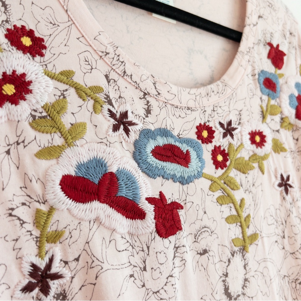 Sundance Pink Floral Embroidered Top - Picture 5 of 11